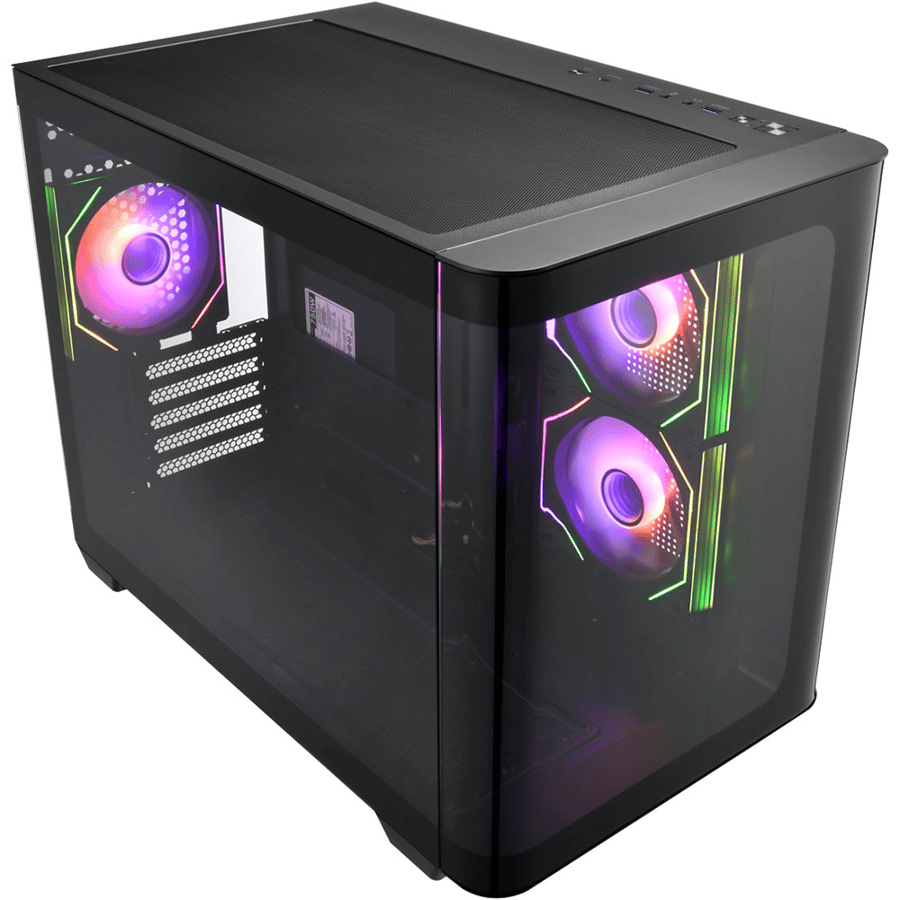 اف اس بي S380 كيس بي سي بحجم M-ATX Mid Tower مع 3 مراوح 120 مم ARGB