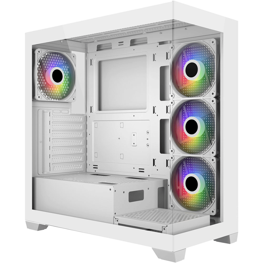 اف اس بي M340-WA كيس بي سي بحجم ATX Mid Tower مع 4 مراوح 120 مم ARGB