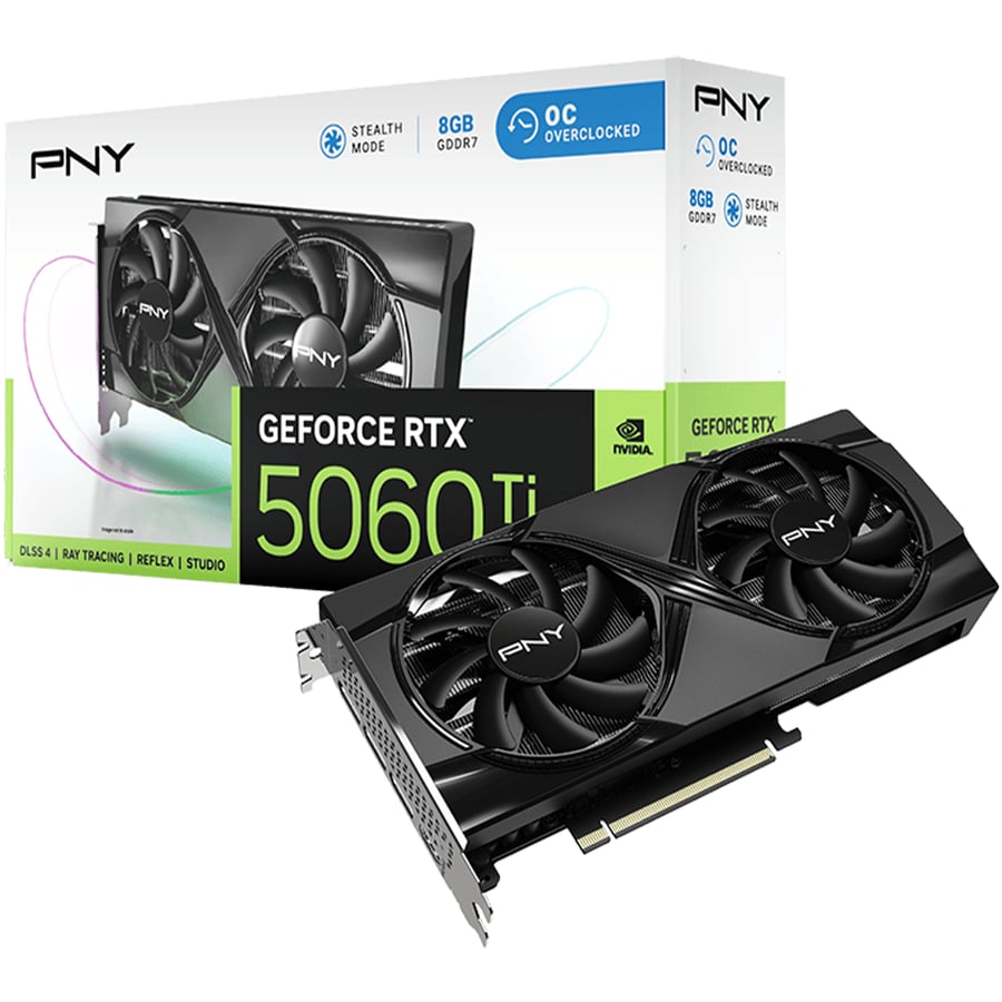 بي ان واي GeForce RTX 5060 Ti 8GB OC Dual Fan كرت شاشة للالعاب
