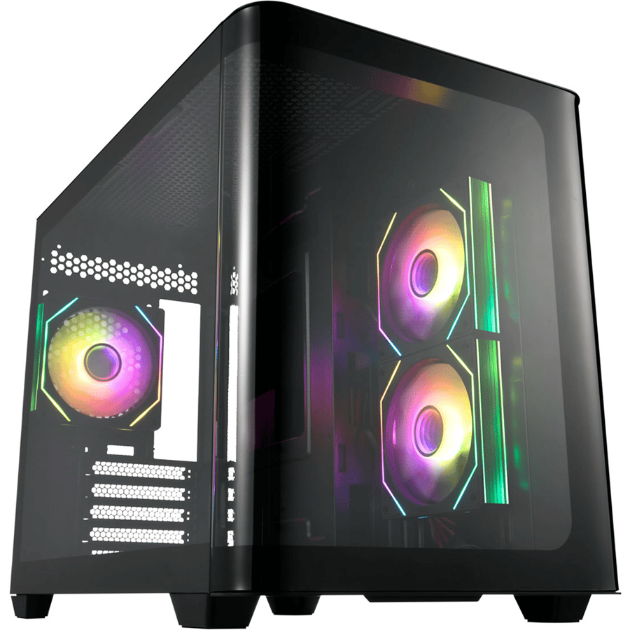 اف اس بي S380 كيس بي سي بحجم M-ATX Mid Tower مع 3 مراوح 120 مم ARGB