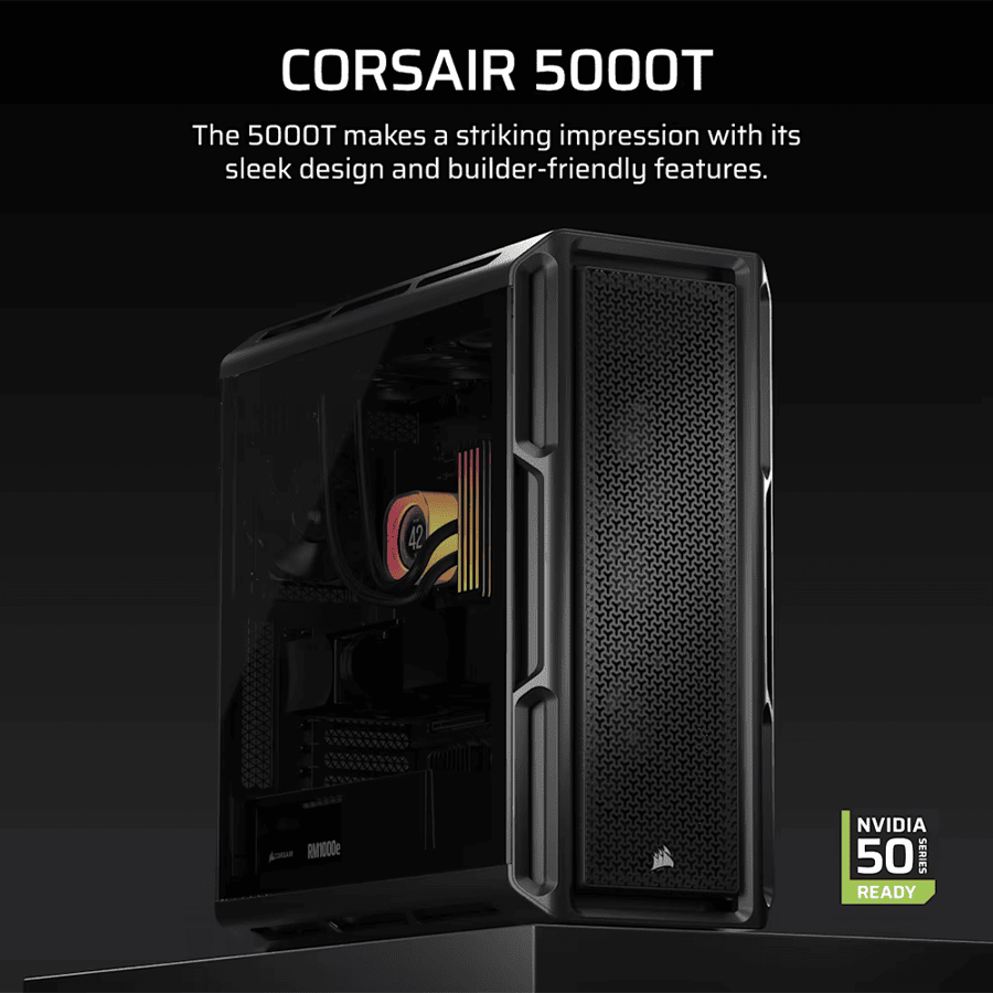 كورسير 5000T كيس بي سي بحجم ATX Mid Tower عالي الأداء