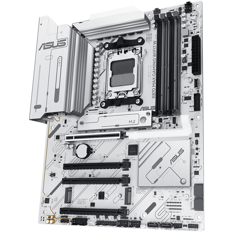 اسوس X870 MAX GAMING WIFI7 W لوحة الأم بمقبس AM5 لمعالجات رايزن