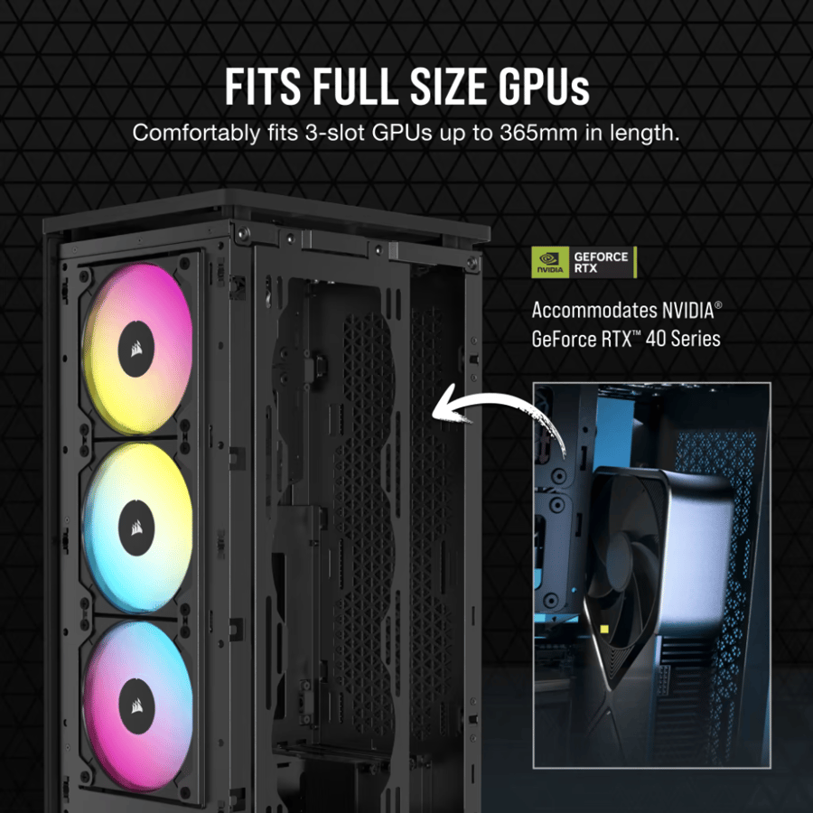 كورسير 2000D RGB AIRFLOW كيس بي سي بحجم Mini-ITX - اسود