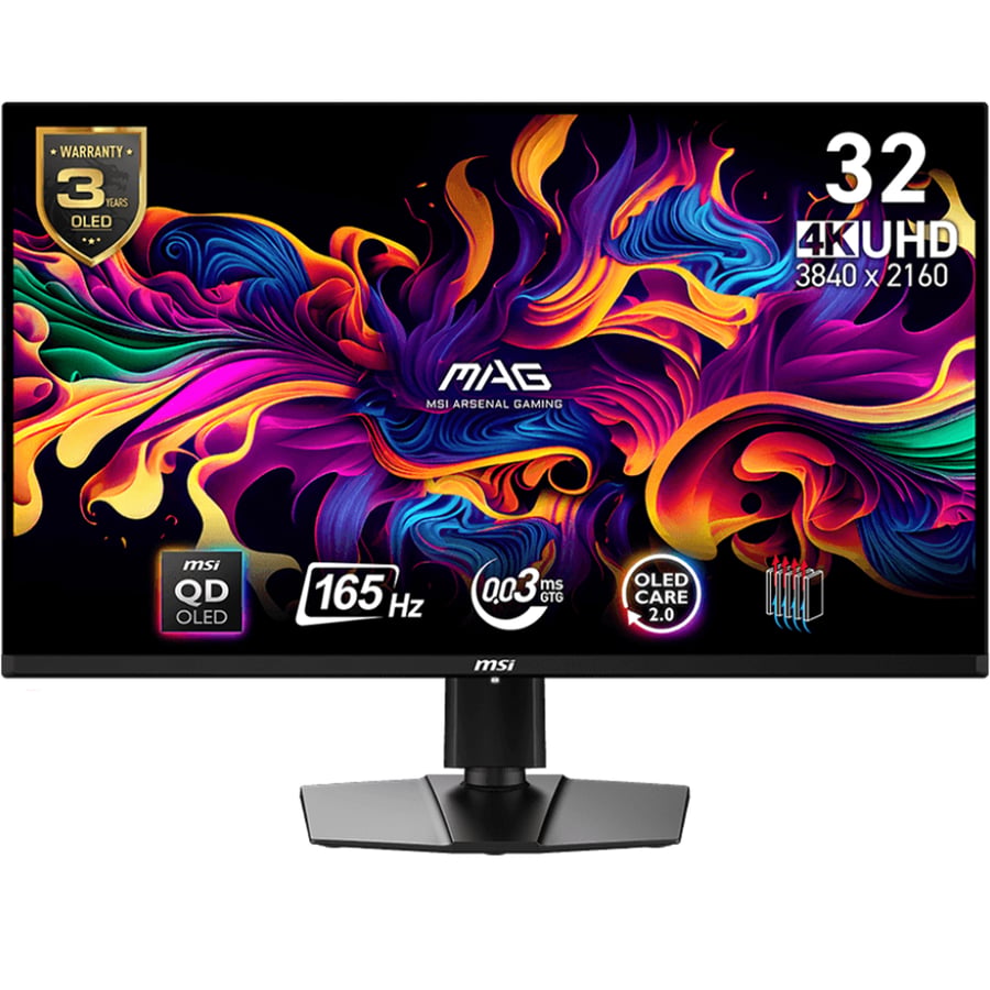 ام اس اي MAG 321UP QD-OLED شاشة العاب 32 بوصة بدقة 4K UHD وتردد 165Hz