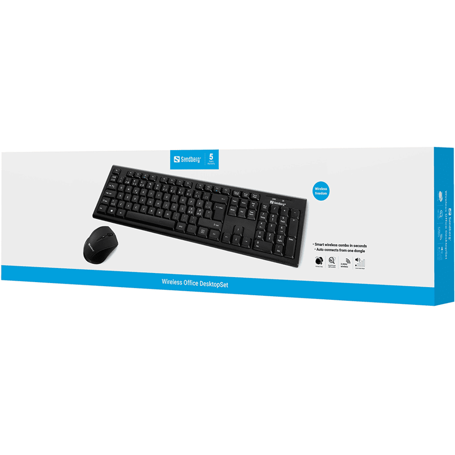 ساندبيرج Wireless Office DesktopSet Nor keyboard لوحة مفاتيح وماوس