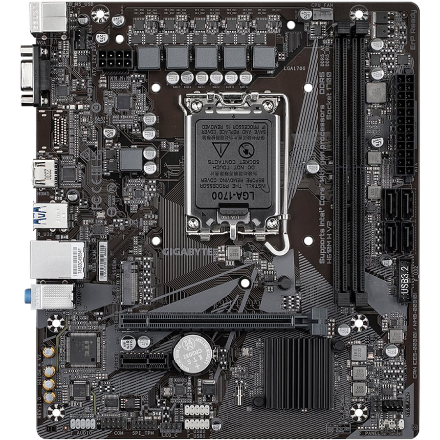 جيجابايت H610M H V2 (rev. 1.0) اللوحة الام بمقبس LGA1700 لمعالجات intel