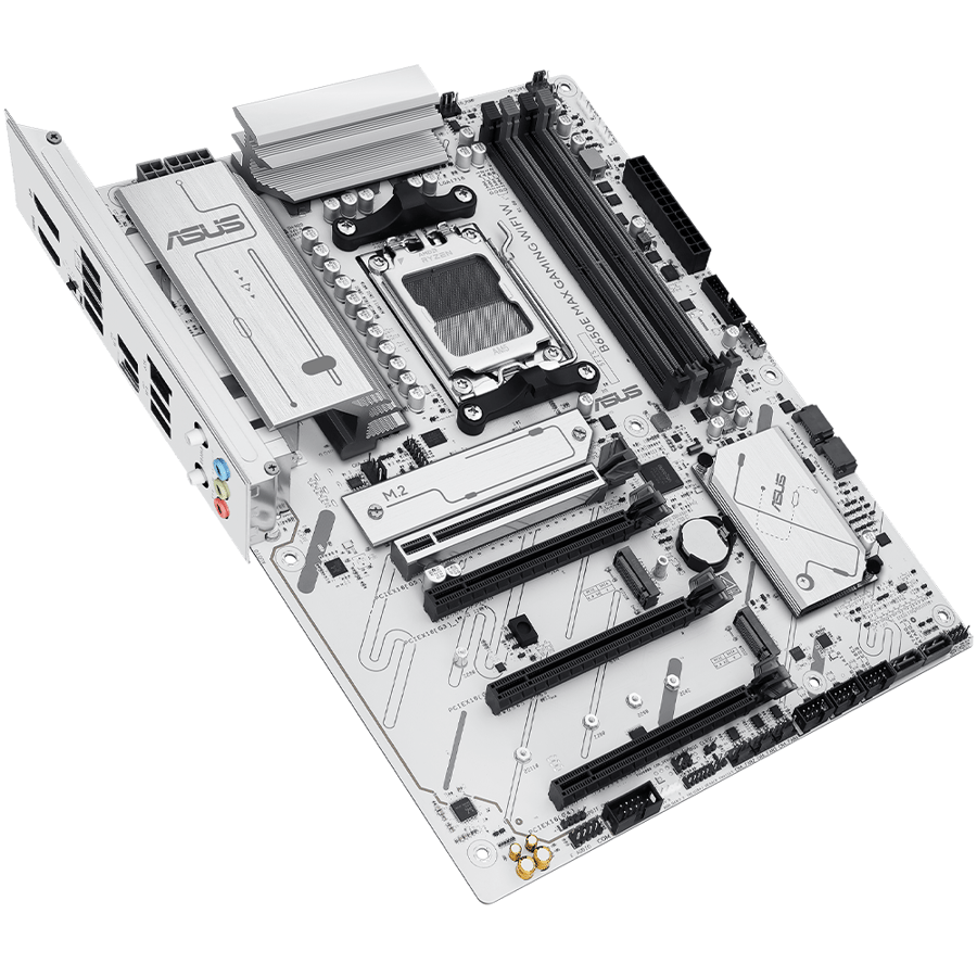 اسوس B650E MAX GAMING WIFI W لوحة أم بمقبس AM5 لمعالجات AMD Ryzen