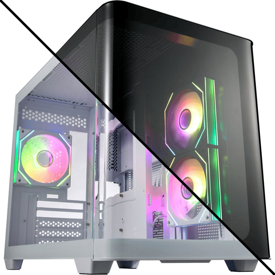 اف اس بي S380 كيس بي سي بحجم M-ATX Mid Tower مع 3 مراوح 120 مم ARGB