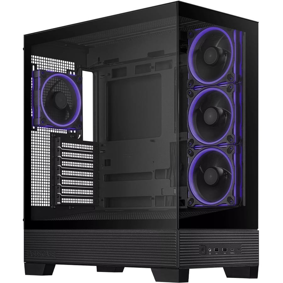 اسوس A31 Plus TG ARGB كيس بي سي بحجم ATX Mid Tower مع 4 مراوح ARGB