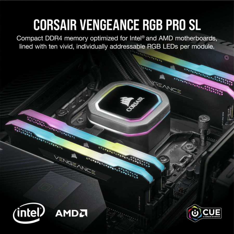 كورسير VENGEANCE RGB PRO SL 16GB (2x8GB) DDR4 3600MHz C16 طقم رامات