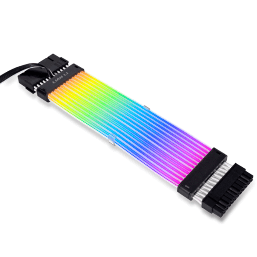 ليان لي Strimer Plus V2 24-pin كابل تمديد بإضاءة ARGB للوحة الأم
