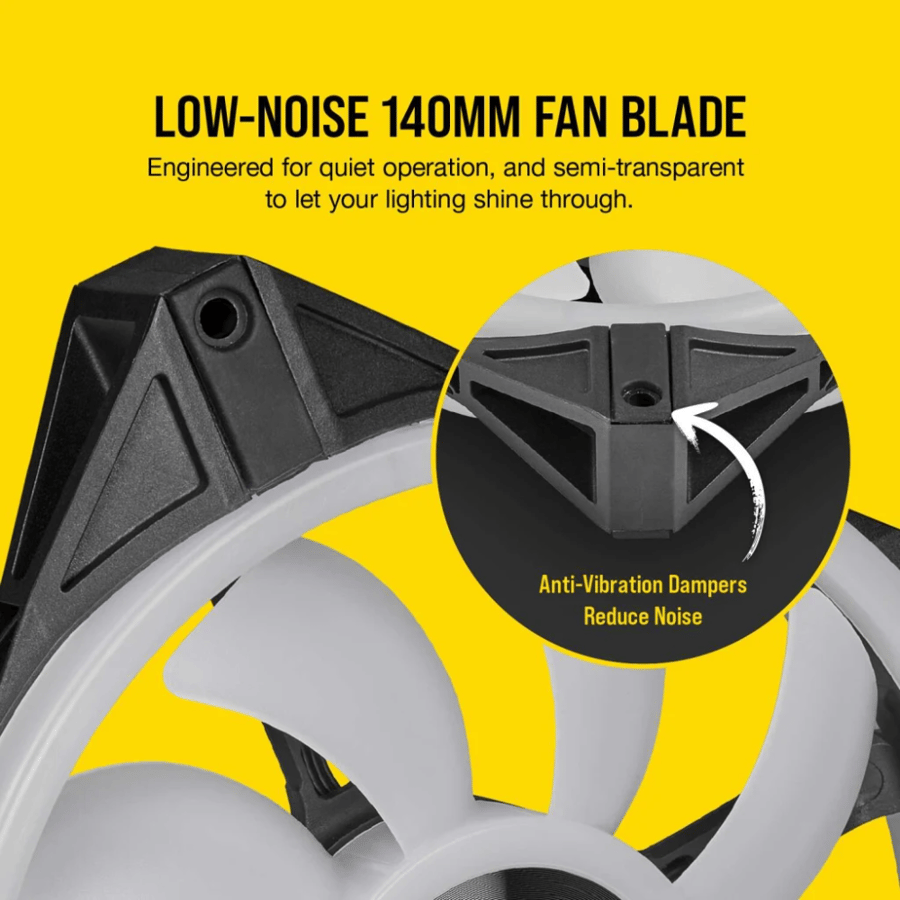 كورسير iCUE QL140 RGB 140mm PWM طقم مروحتين مع Lighting Node CORE