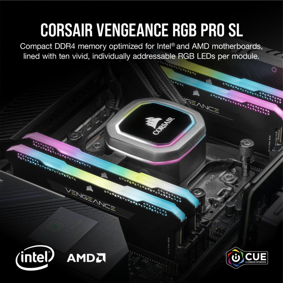 كورسير VENGEANCE RGB PRO SL 16GB (2x8GB) DDR4 3600MHz C18 طقم رامات