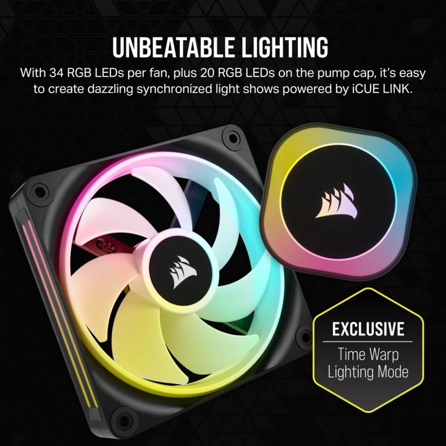 كورسير iCUE LINK H150i RGB AIO مبرد مائي للمعالج 360 مم - أسود