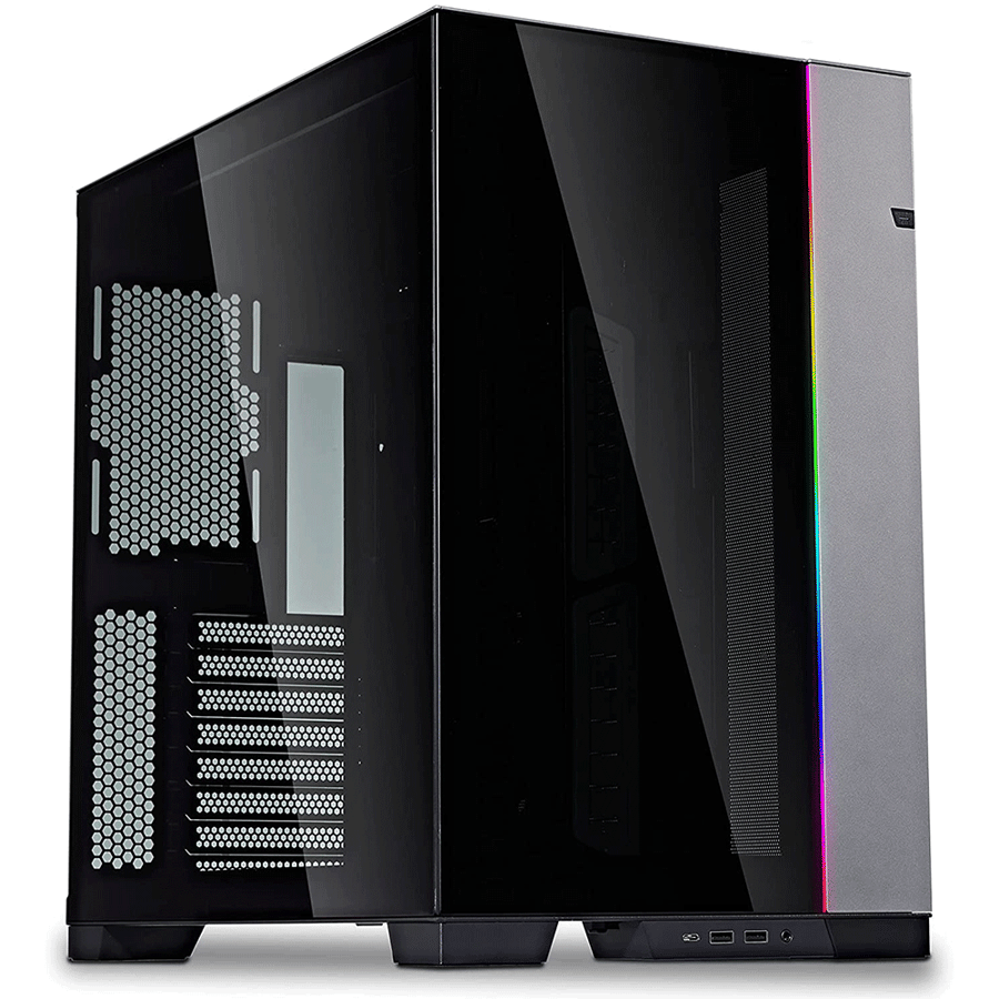 ليان لي O11 Dynamic Tempered Glass كيس بحجم ATX MID-Tower - رمادي