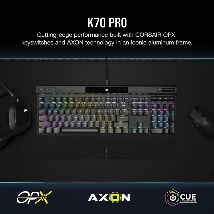 كورسير K70 PRO RGB كيبورد العاب ميكانيكي-ضوئي اغطية مفاتيح ضغطة مزدوجة