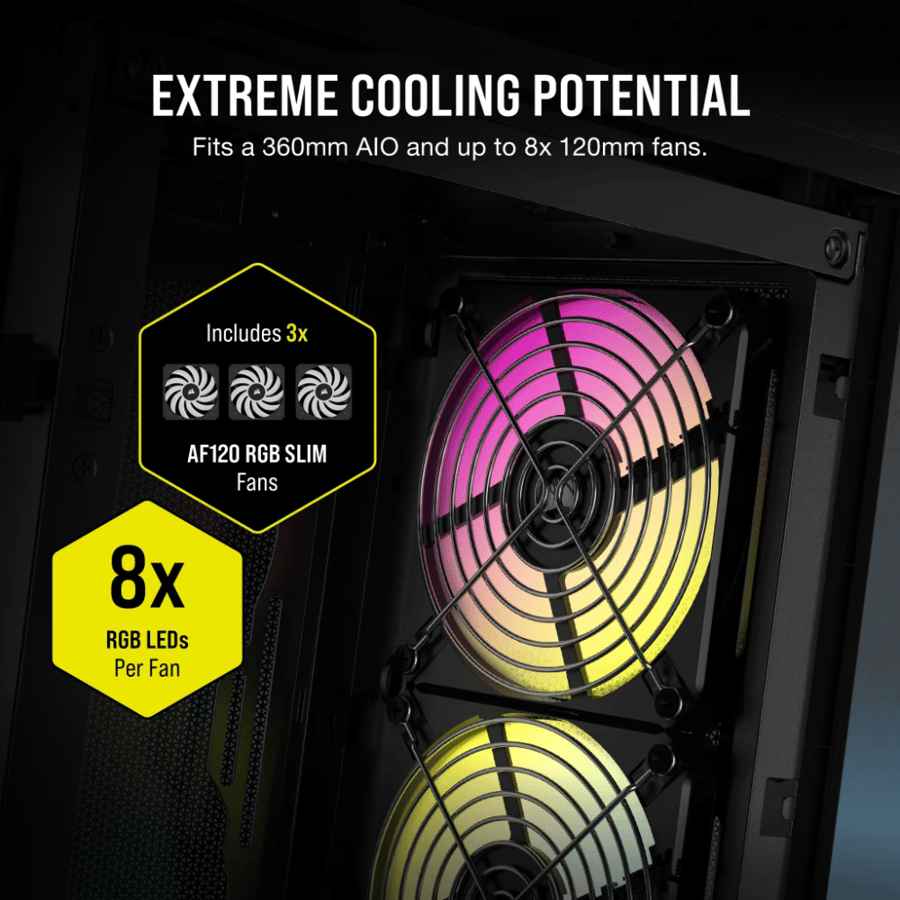 كورسير 2000D RGB AIRFLOW كيس بي سي بحجم Mini-ITX - اسود