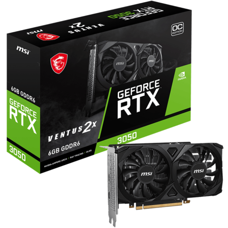 ام اس اي GeForce RTX 3050 VENTUS 2X 6G OC كرت شاشة للالعاب