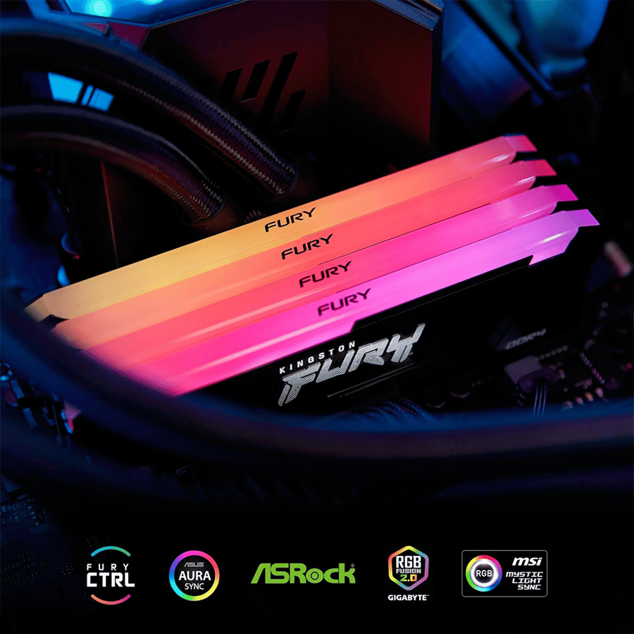 كينجستون FURY Beast RGB 16GB 3200MT/s DDR4 CL16 2x8GB رام سطح المكتب