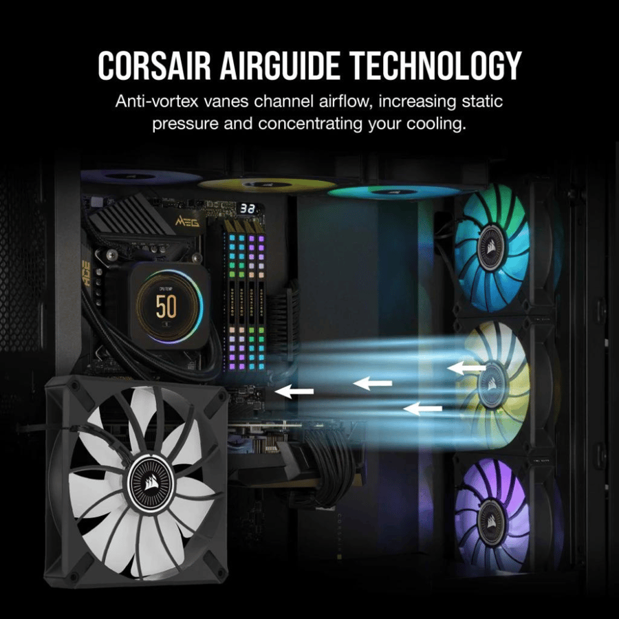 كورسير iCUE ML140 RGB ELITE Premium 140mm PWM Magnetic مروحة فردية