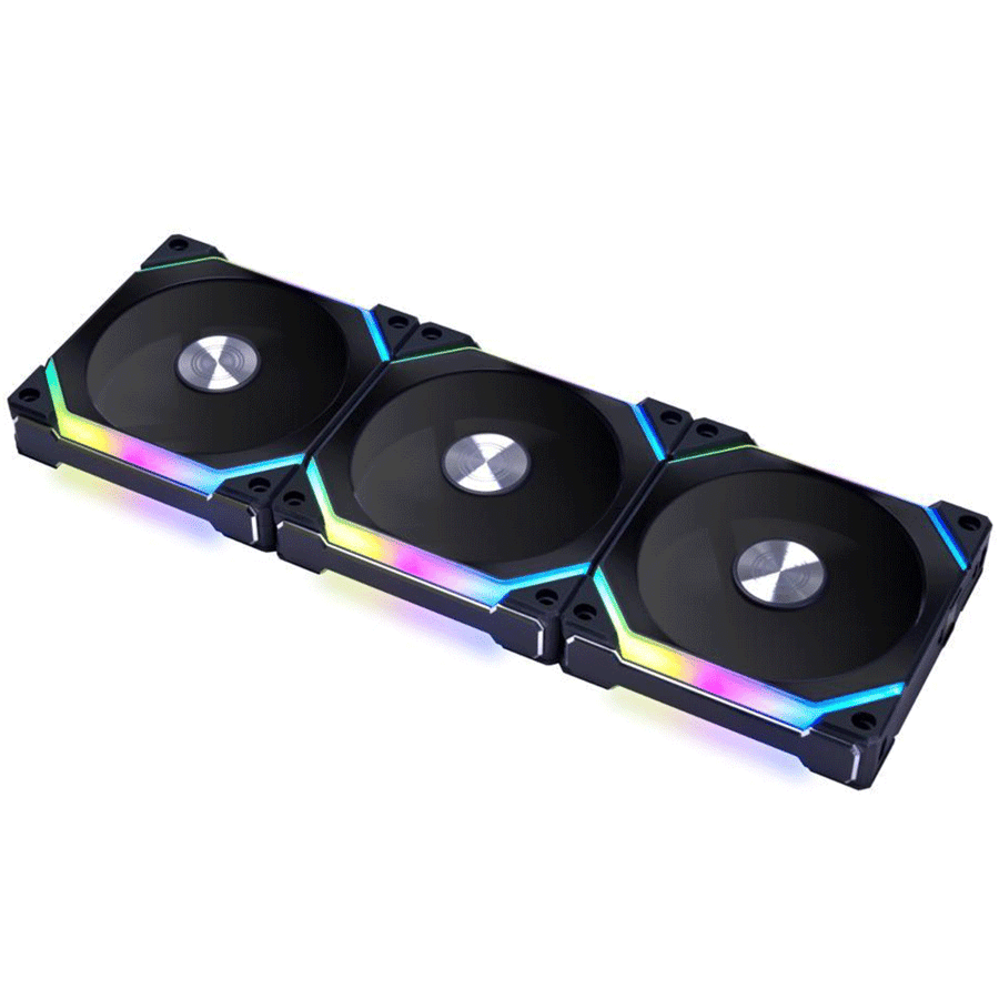 ليان لي UNI FAN SL V2 120mm ARGB مراوح تبريد للكيس مع جهاز تحكم 3 قطع