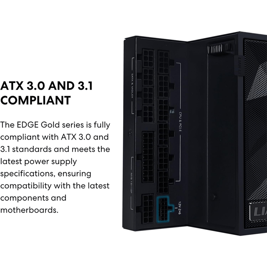 ليان لي EDGE GOLD 750W مزود طاقة بكفاءة 80 بلس جولد قابل للتخصيص