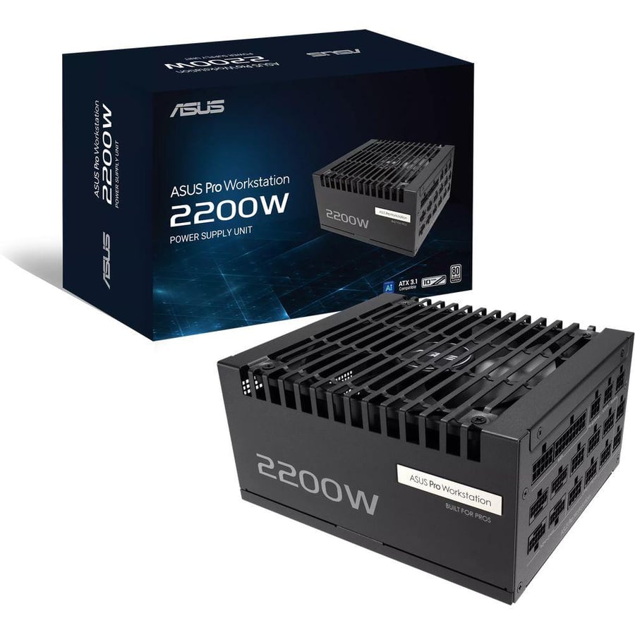 اسوس Pro WS 2200W Platinum مزود طاقة 2200W بكفاءة 80+ بلاتينوم ATX 3.1