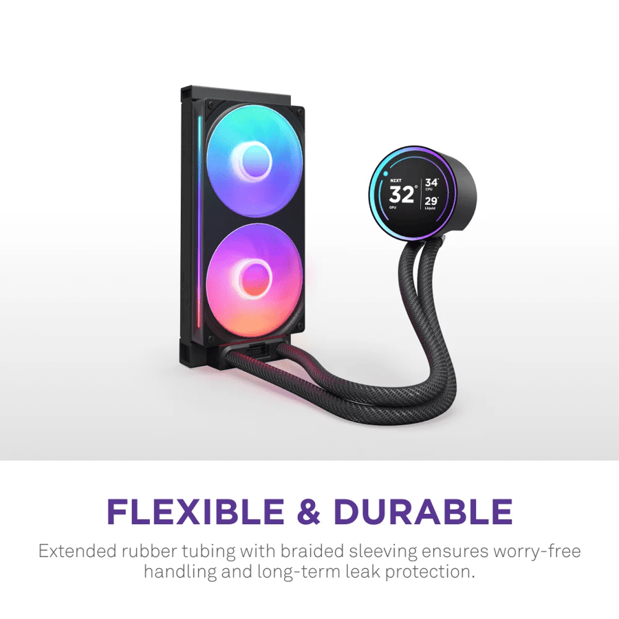 ان زد اكس تي Kraken Elite 240 RGB مبرد AIO مائي 240 مم مع شاشة IPS LCD
