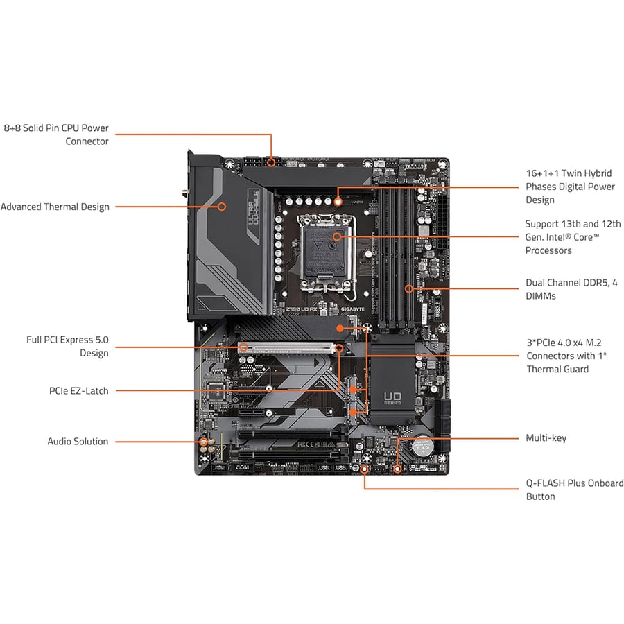 Gigabyte Z790 UD AX LGA1700 Socket For intel CPUs Motherboard