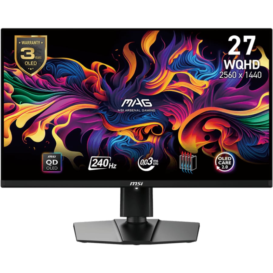 ام اس اي MAG 271QPX QD-OLED E2 شاشة 27 بوصة بدقة WQHD وتردد 240Hz