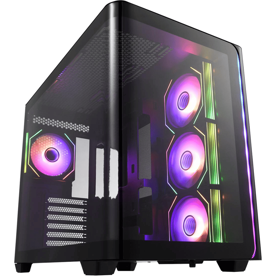 اف اس بي M580 كيس بي سي بحجم ATX Mid Tower مع 4 مراوح 120 مم ARGB