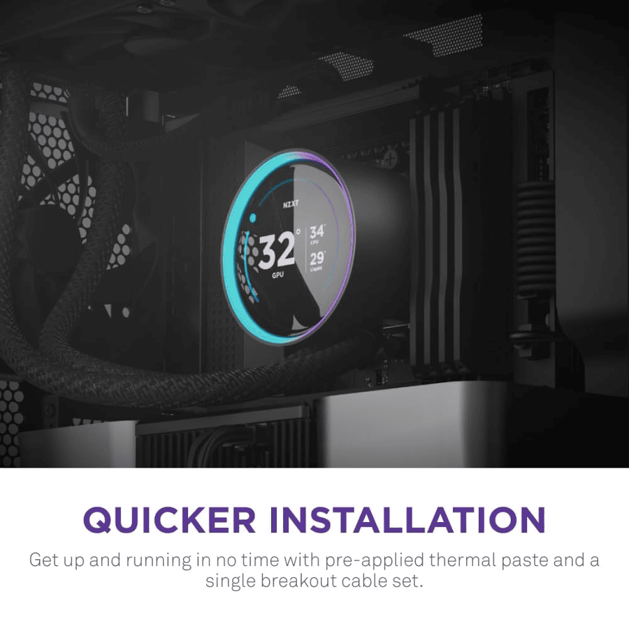 ان زد اكس تي Kraken Elite 240 مبرد مائي AIO بحجم 240 مم وشاشة IPS LCD