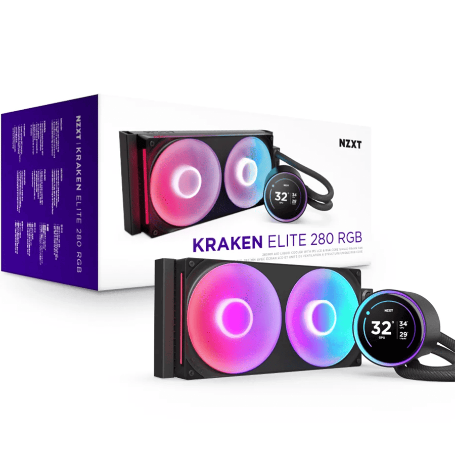 ان زد اكس تي Kraken Elite 280 RGB مبرد AIO مائي 280 مم مع شاشة IPS LCD