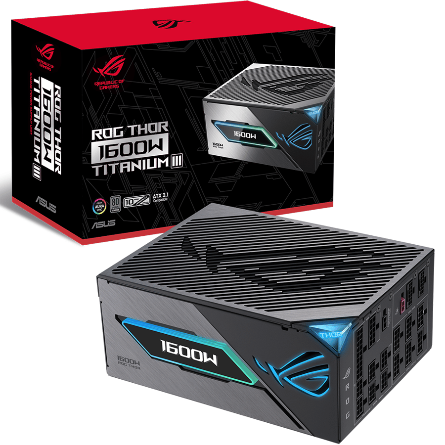 اسوس ROG THOR 1600W Titanium III مزود طاقة بكفاءة 80 بلس تيتانيوم