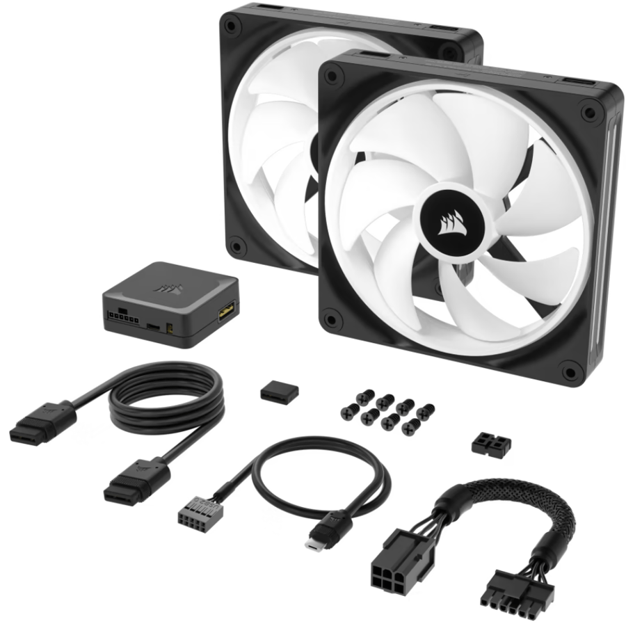كورسير iCUE LINK QX140 RGB 140mm PWM مجموعة مروحتين 140 مم