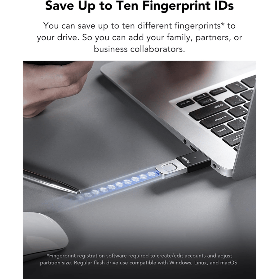 ليكسار JumpDrive Fingerprint F35 PRO 128GB يو اس بي فلاش بقارئ بصمة