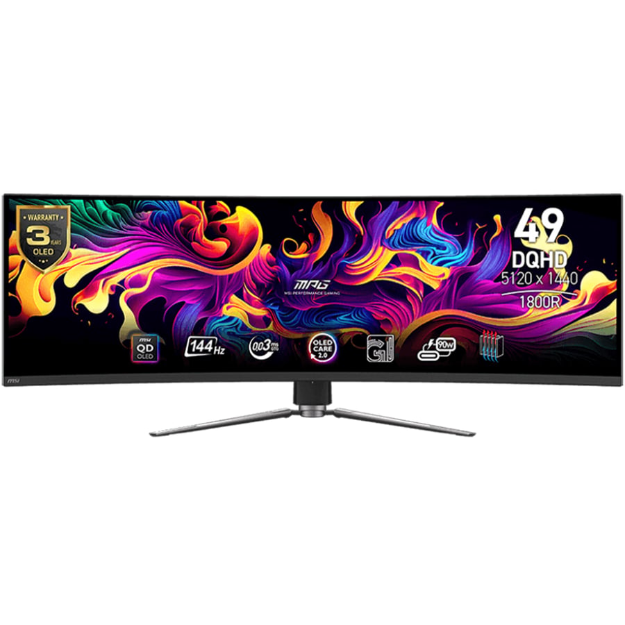 ام اس اي MPG 491CQP QD-OLED شاشة 49 بوصة Ultra Wide DQHD تردد 240Hz