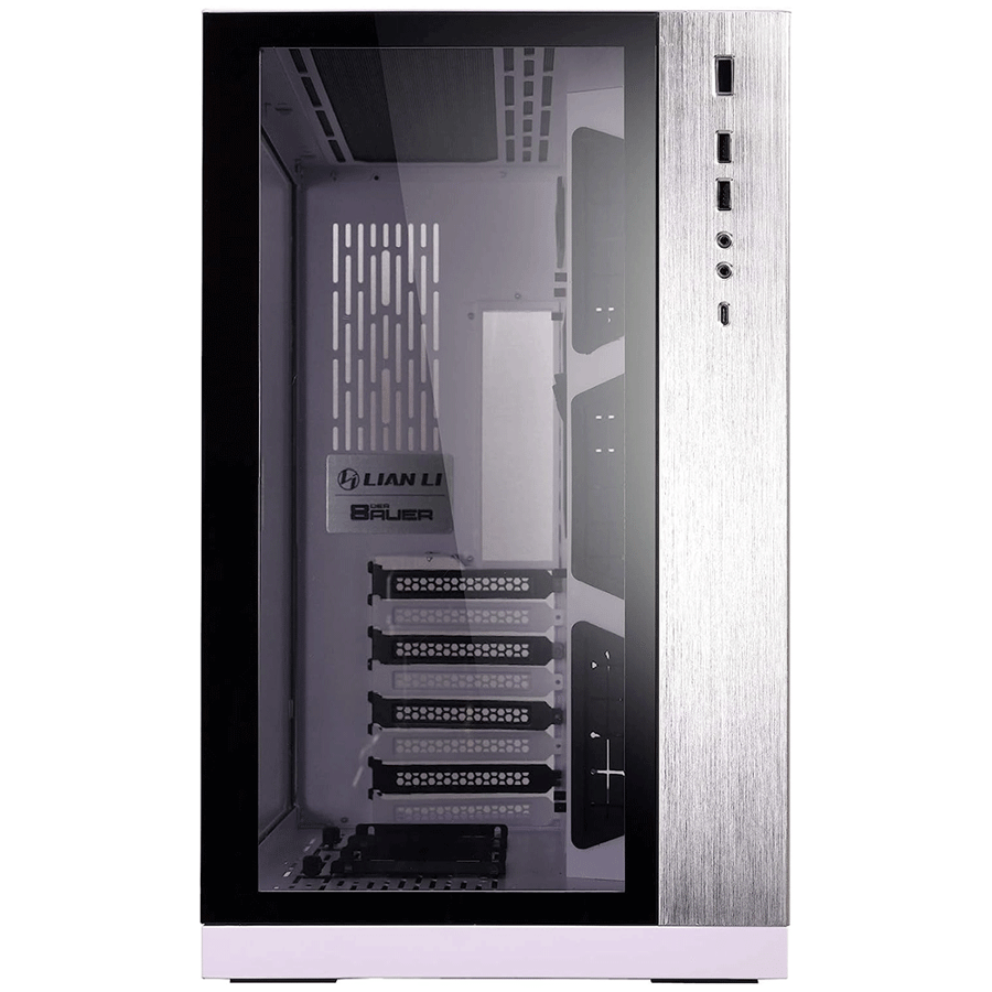 ليان لي O11 Dynamic Tempered Glass كيس بحجم ATX MID-Tower - ابيض