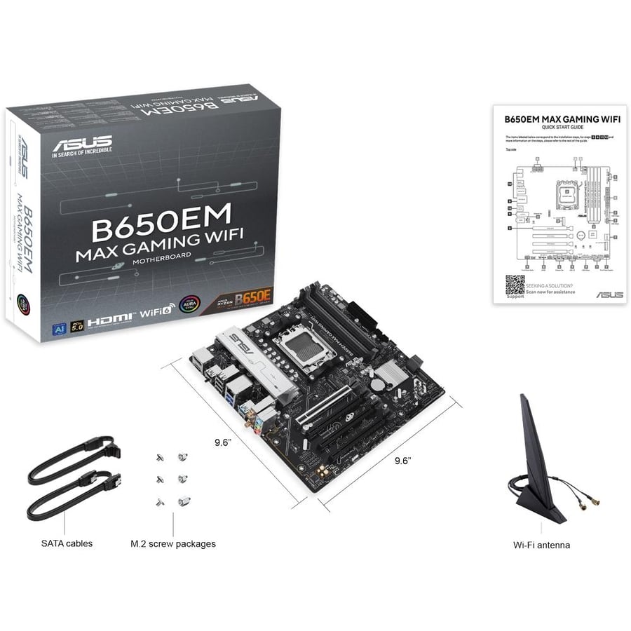 اسوس B650EM MAX GAMING WIFI لوحة أم بمقبس AM5 لمعالجات AMD Ryzen