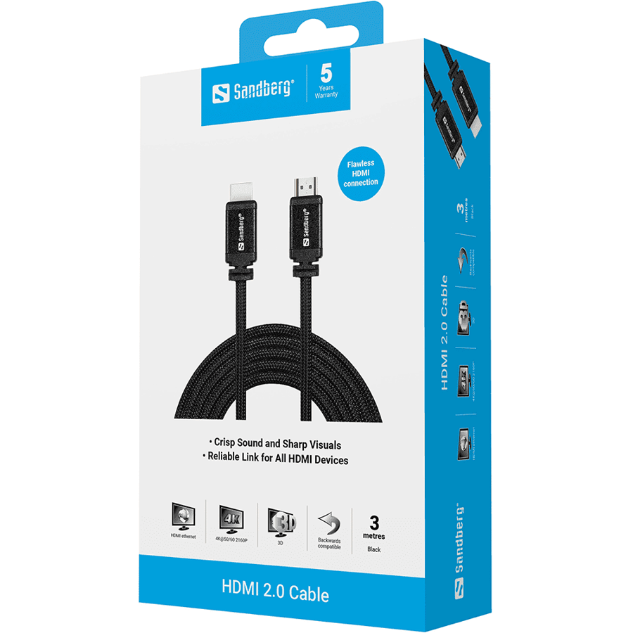 ساندبيرج Sandberg HDMI 2.0 19M-19M 2m كابل HDMI