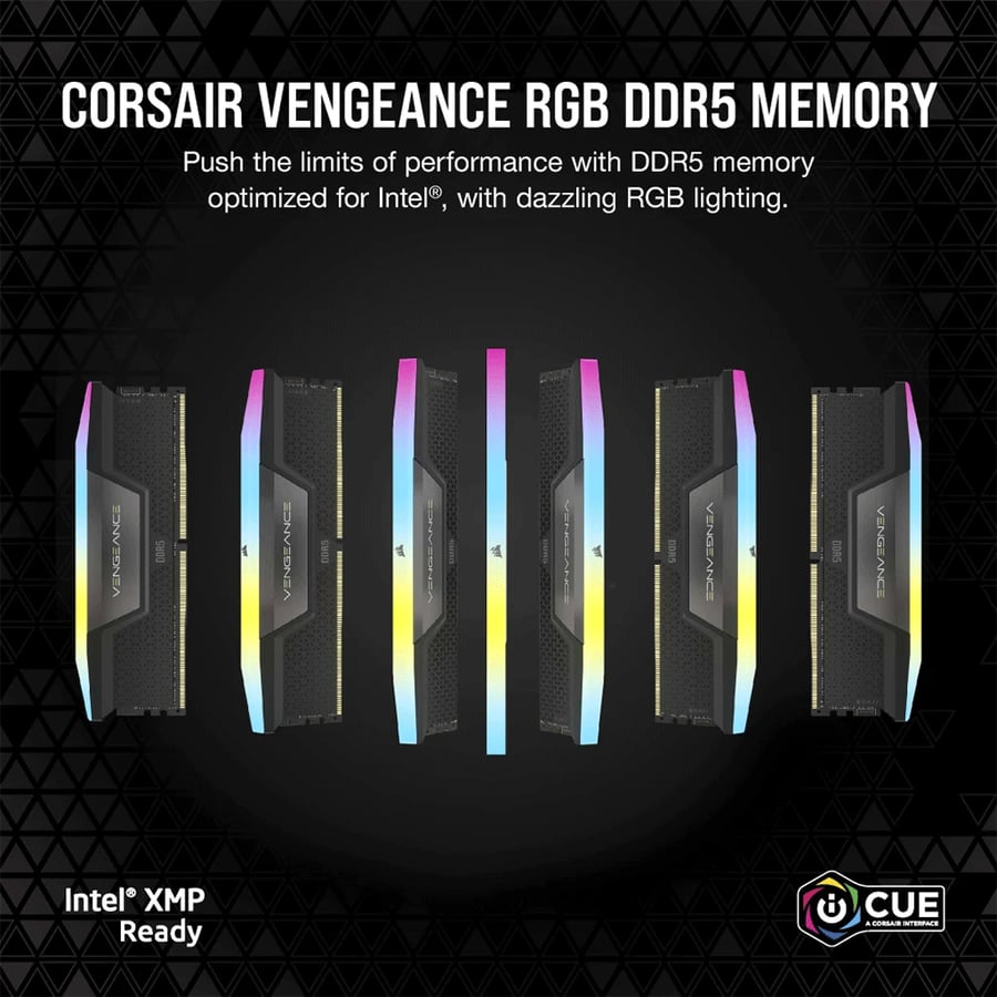 كورسير VENGEANCE RGB 64GB (2x32GB) DDR5 DRAM 6000MHz C30 طقم رامات