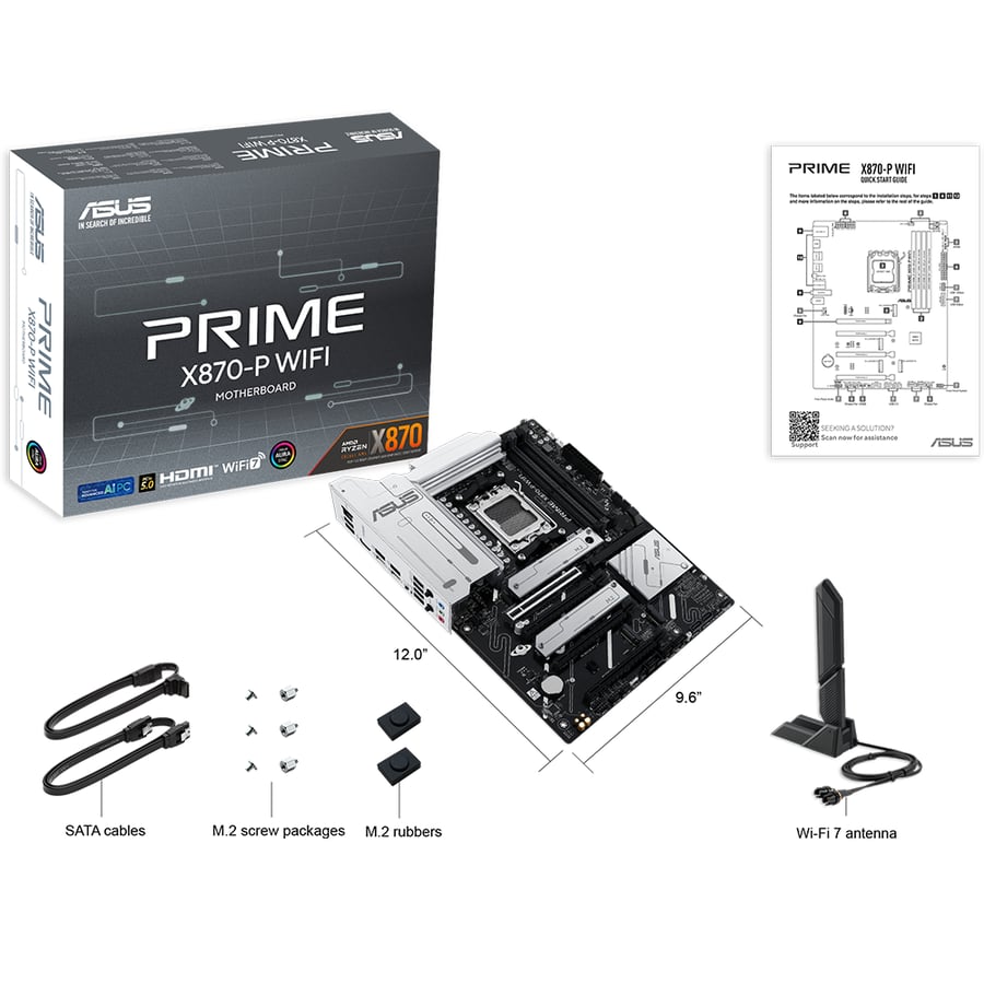 اسوس PRIME X870-P WIFI لوحة الأم بمقبس AM5 لمعالجات AMD Ryzen