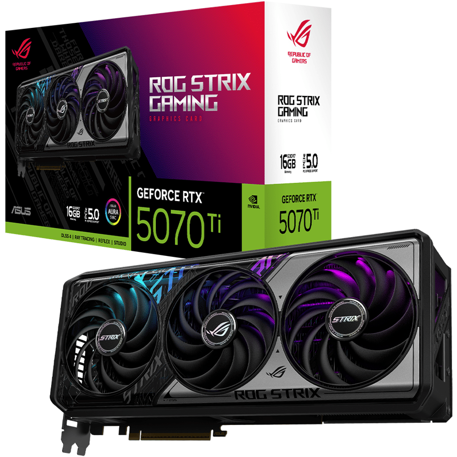 اسوس ROG Strix GeForce RTX 5070 Ti 16GB GDDR7 كرت شاشة للالعاب