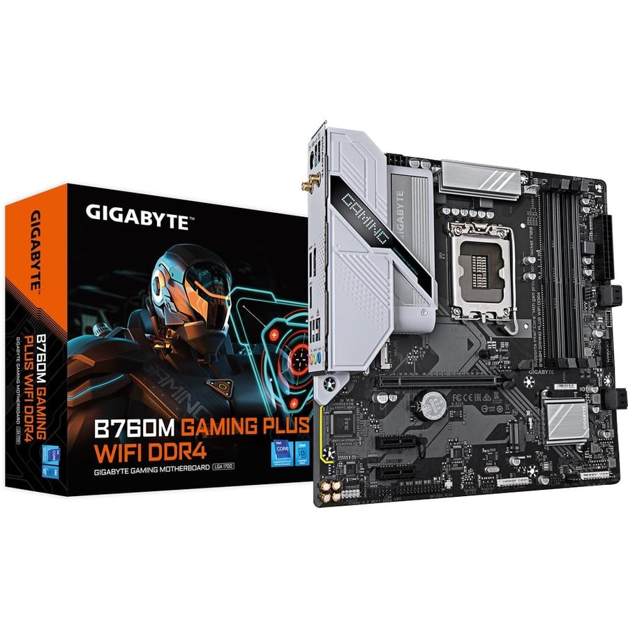 جيجابايت B760M GAMING PLUS WIFI DDR4 مذربود مقبس LGA1700 لمعالجات انتل