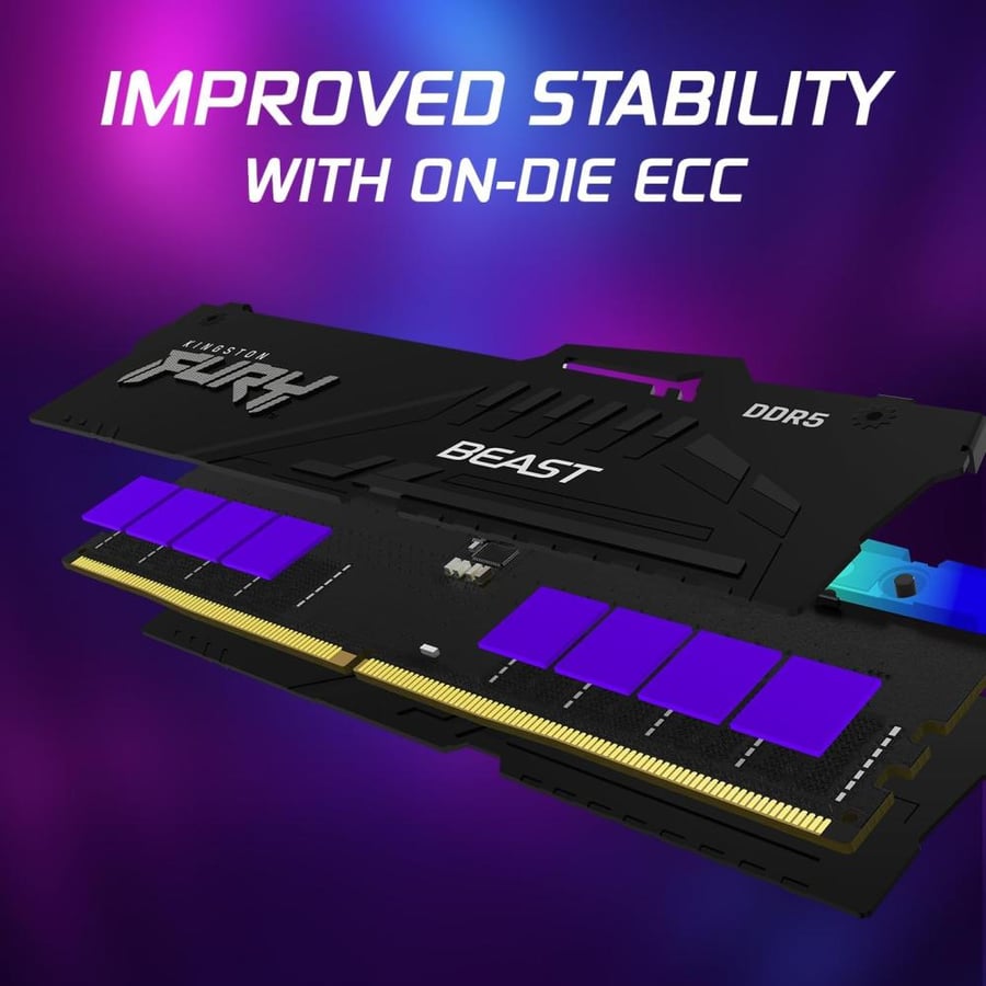 كينجستون FURY Beast DDR5 RGB 6000MT/s AMD Expo DDR5 CL36 رامات كمبيوتر