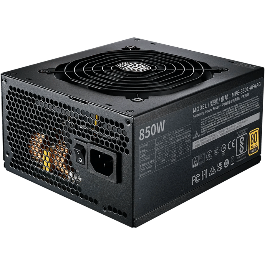 كولر ماستر MWE Gold 850 V2 ATX 3.0 مزود طاقة 80 بلس جولد قابل للتخصيص