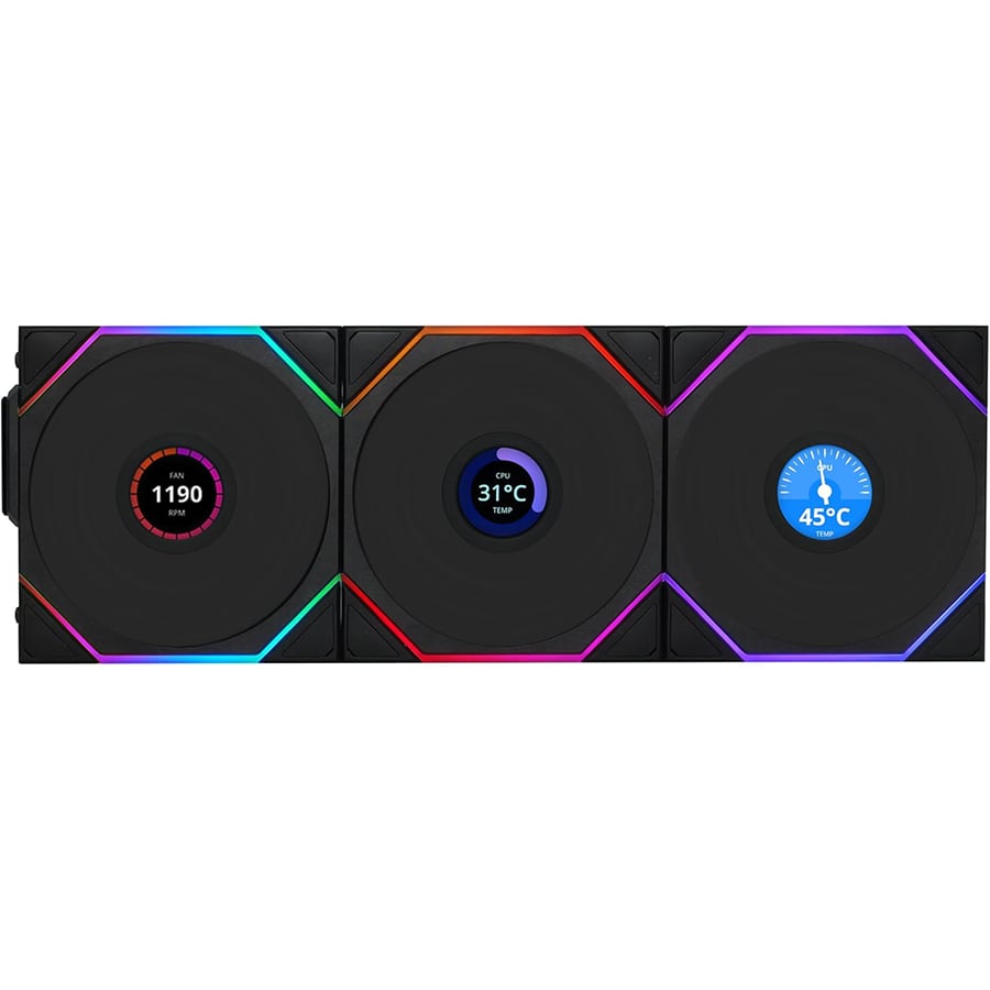 ليان لي UNI FAN TL120 LCD Wireless طقم 3 مراوح مع جهاز تحكم لاسلكي