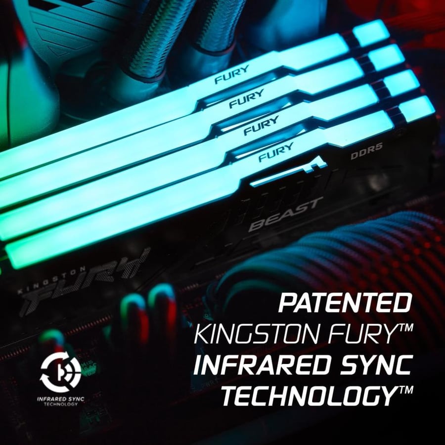 كينجستون FURY Beast DDR5 RGB 6000MT/s AMD Expo DDR5 CL36 رامات كمبيوتر