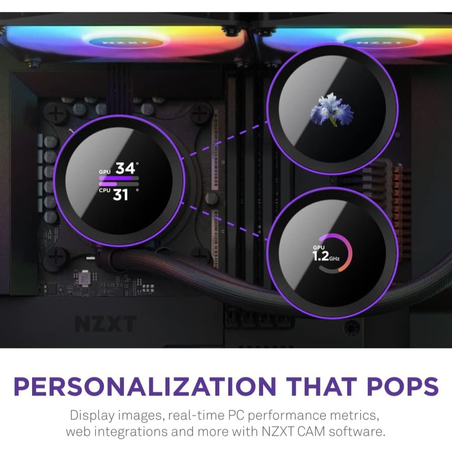 ان زذ اكس تي Kraken 240 RGB مبرد مائي 240مم AIO مع شاشة LCD ومراوح RGB