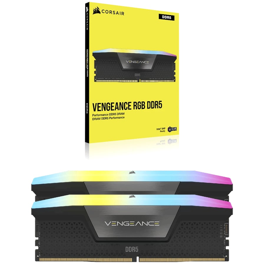 كورسير VENGEANCE RGB 64GB (2x32GB) DDR5 DRAM 6000MHz C30 طقم رامات